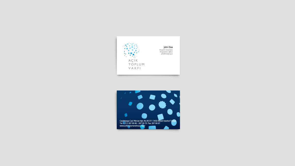 Açık Toplum Vakfı business card designs