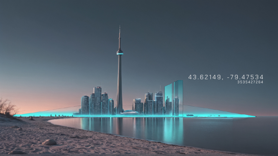 uniquely custom AI generated toronto skyline image