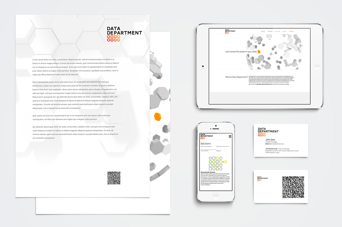 Data Department stationary and web site design