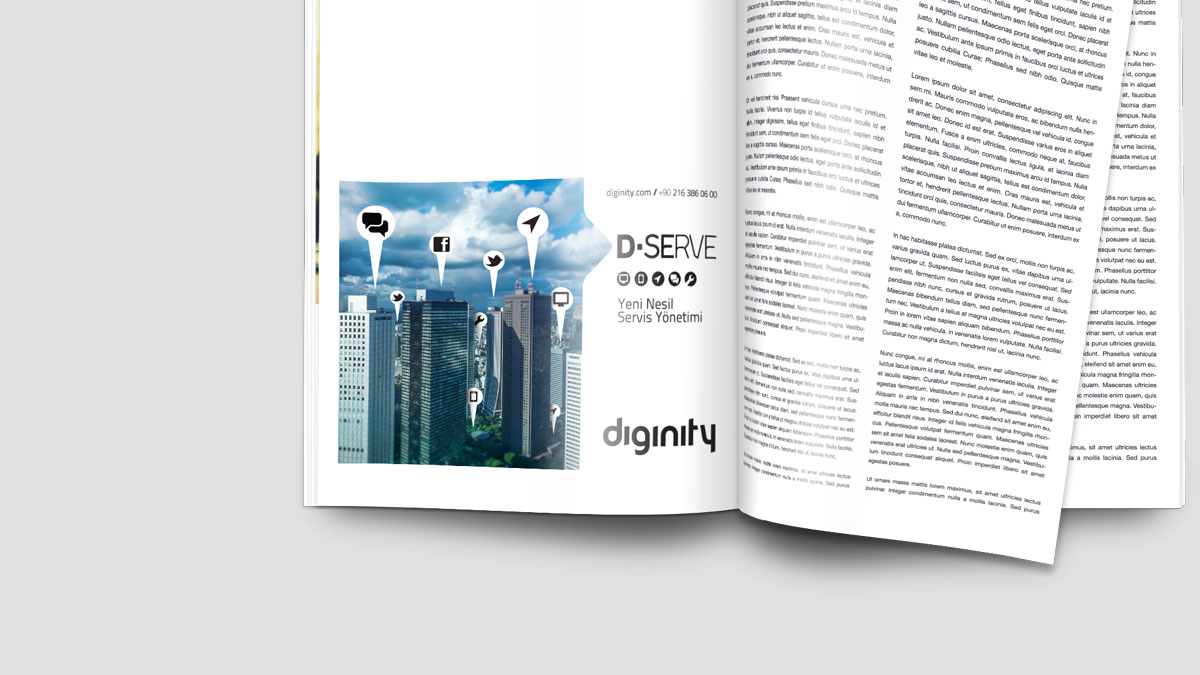 diginity product D-Serve magazine ad mockup