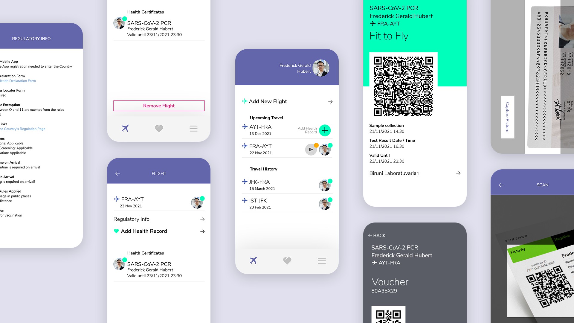 Multiple app screenshots of Further Pass