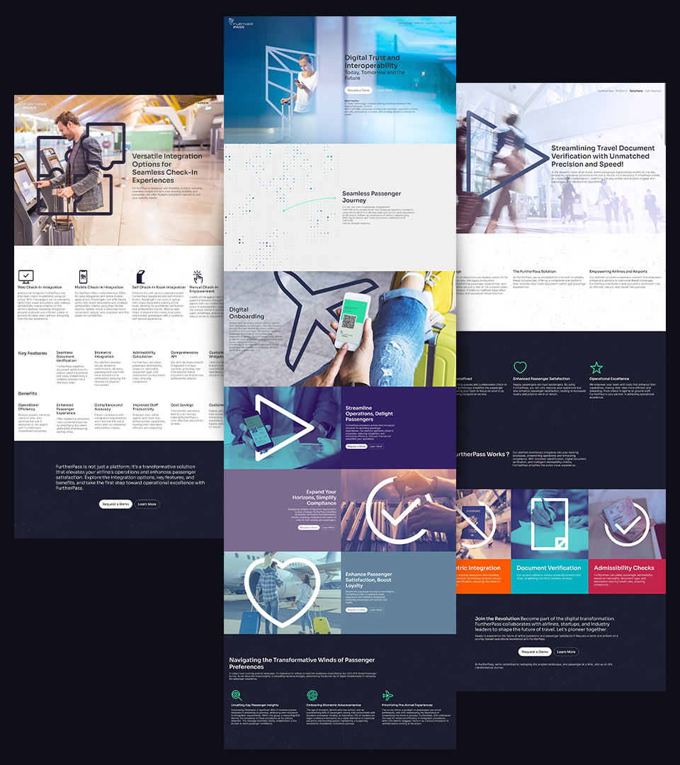 Further Pass website designs