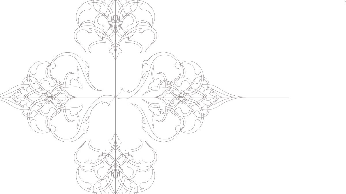 Mekhann H ornament outline