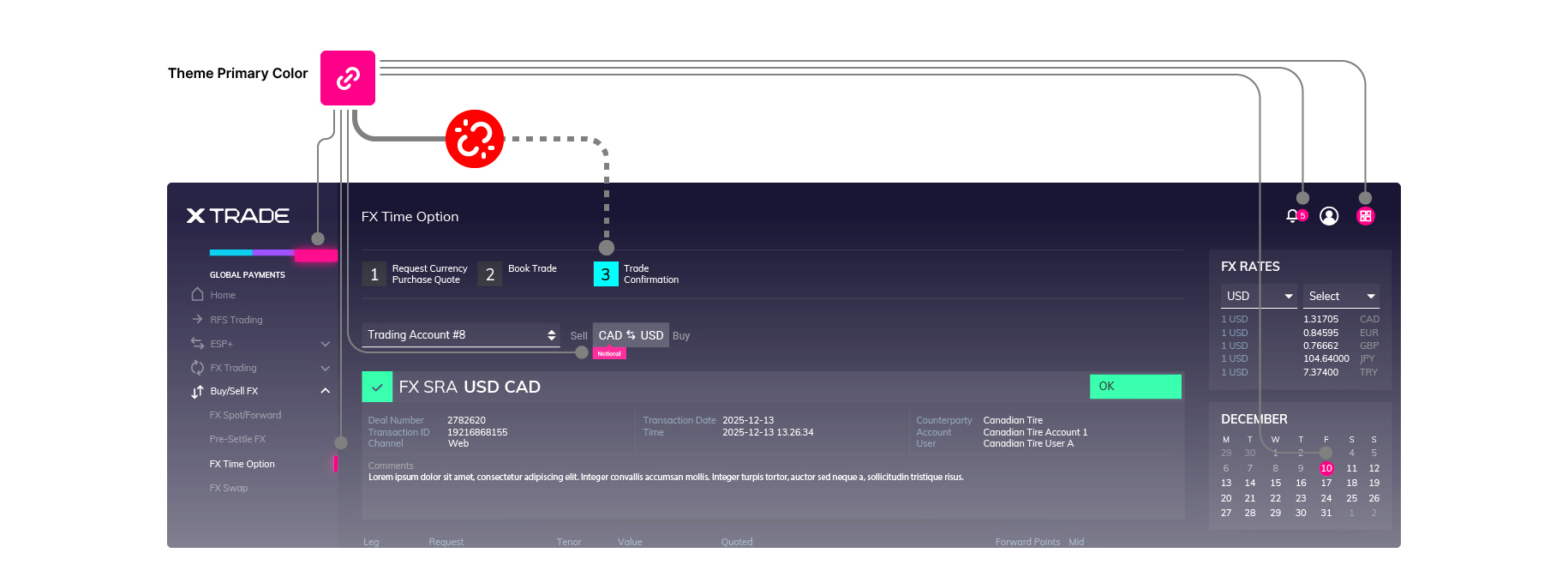 screenshot showing connected color value and one custom value