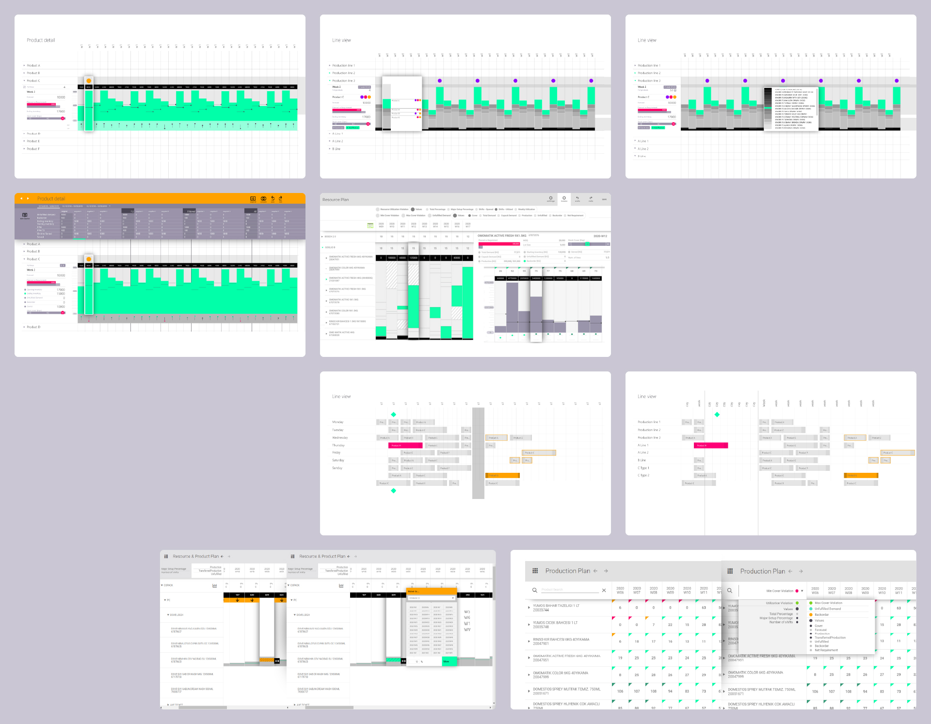 UI/UX details for RCCP solution